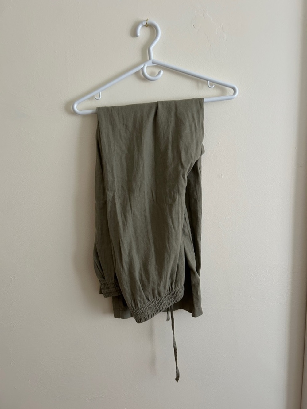 Olive Green Lightweight Drawstring Pants